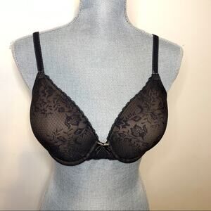 Maidenform Nude Black Lace Full Coverage Bra 34D